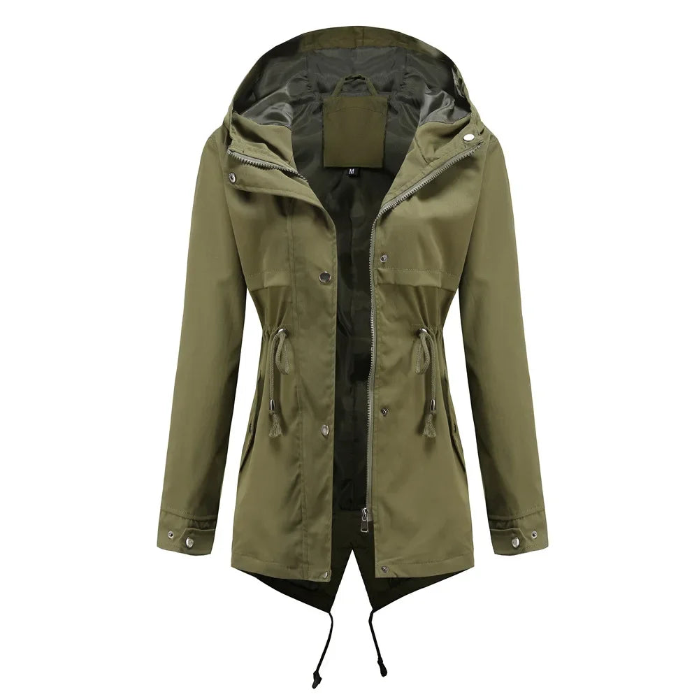 Waterdichte lichtgewicht jas trenchcoat windbreaker met capuchon - Babet