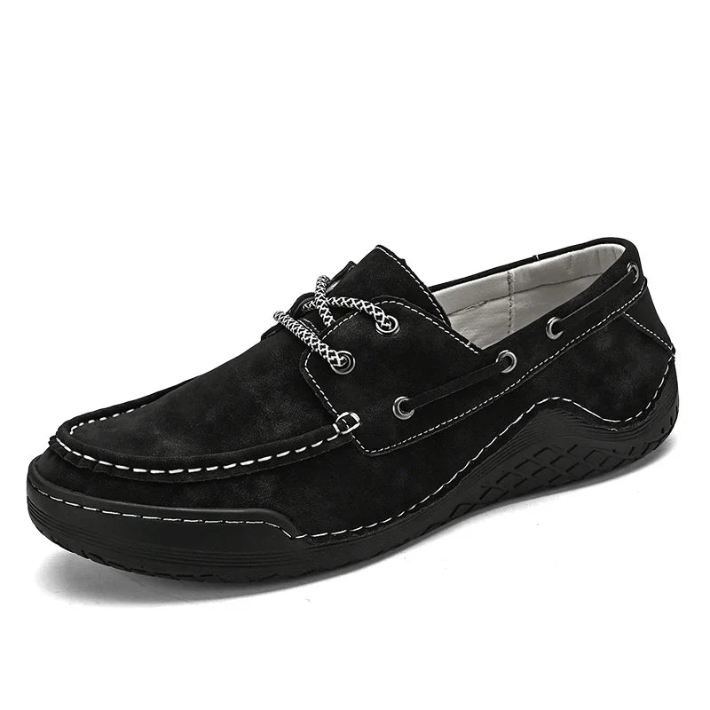 Suede loafers lace up casual- AtomClass