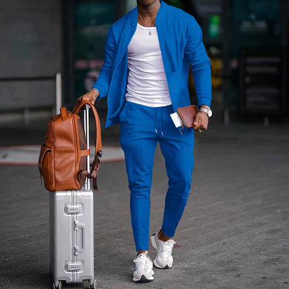 Blazer Set Wafelstof Casual Met Rits – Hendrik
