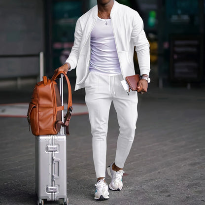 Blazer Set Wafelstof Casual Met Rits – Hendrik