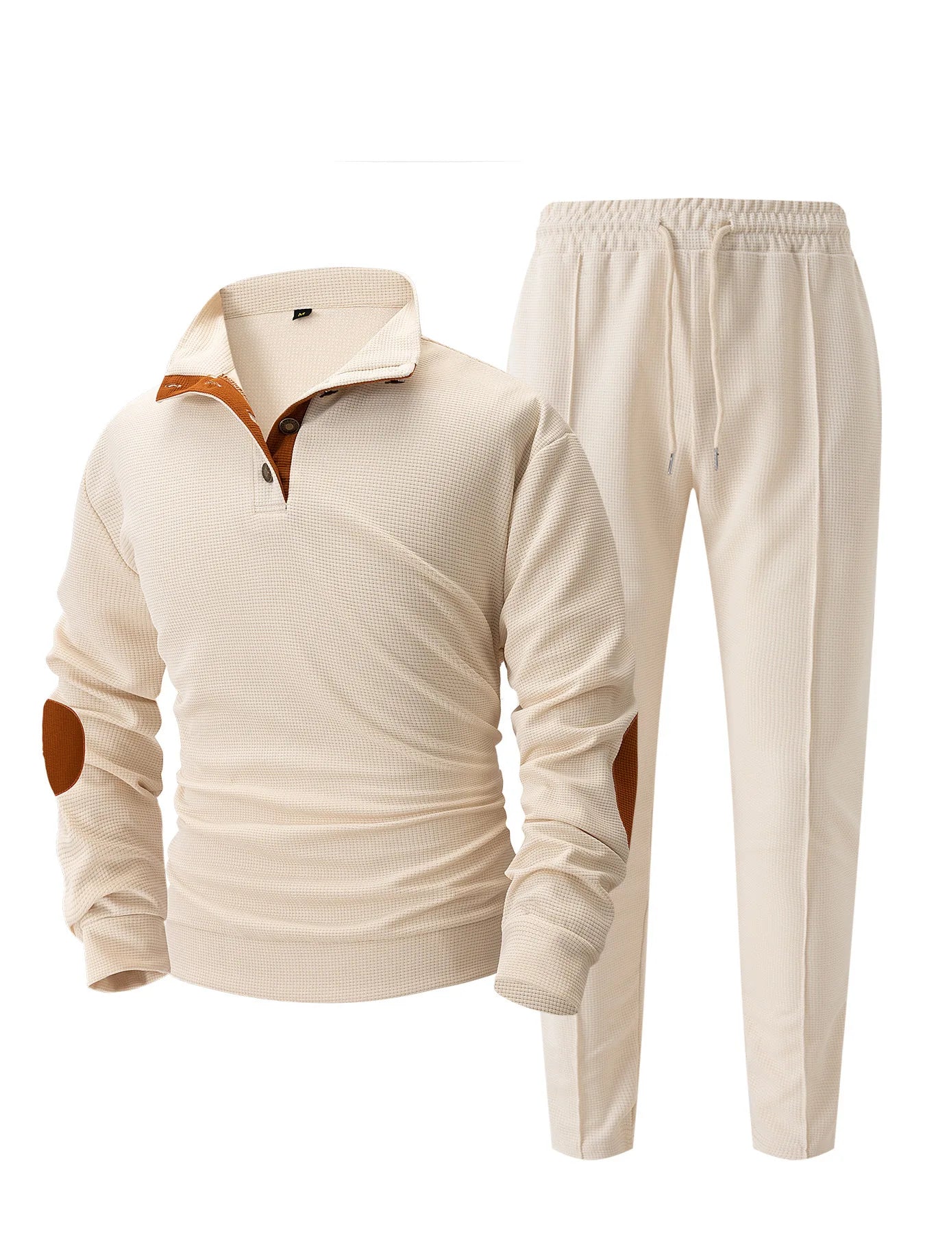 Hoodie met Halve Rits Wafelstructuur en Broek – Pieter