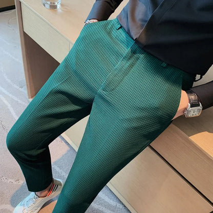 Herenbroek Elegante Ruit Ademend Materiaal – Roelof
