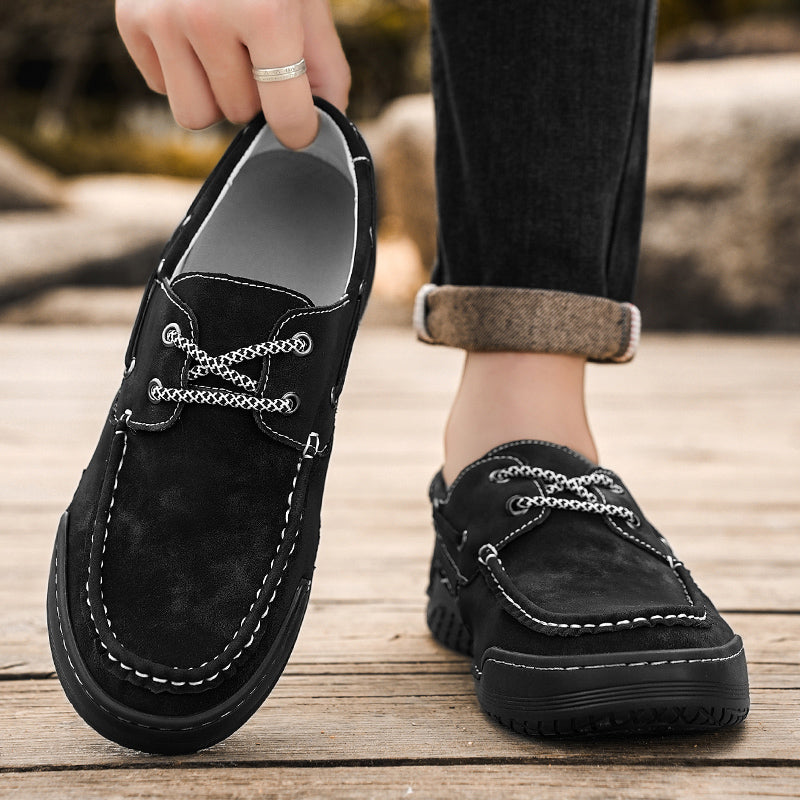 Suede loafers lace up casual- AtomClass