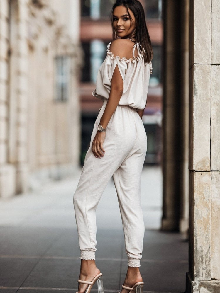 Jumpsuit met V-hals en zakken - Lola