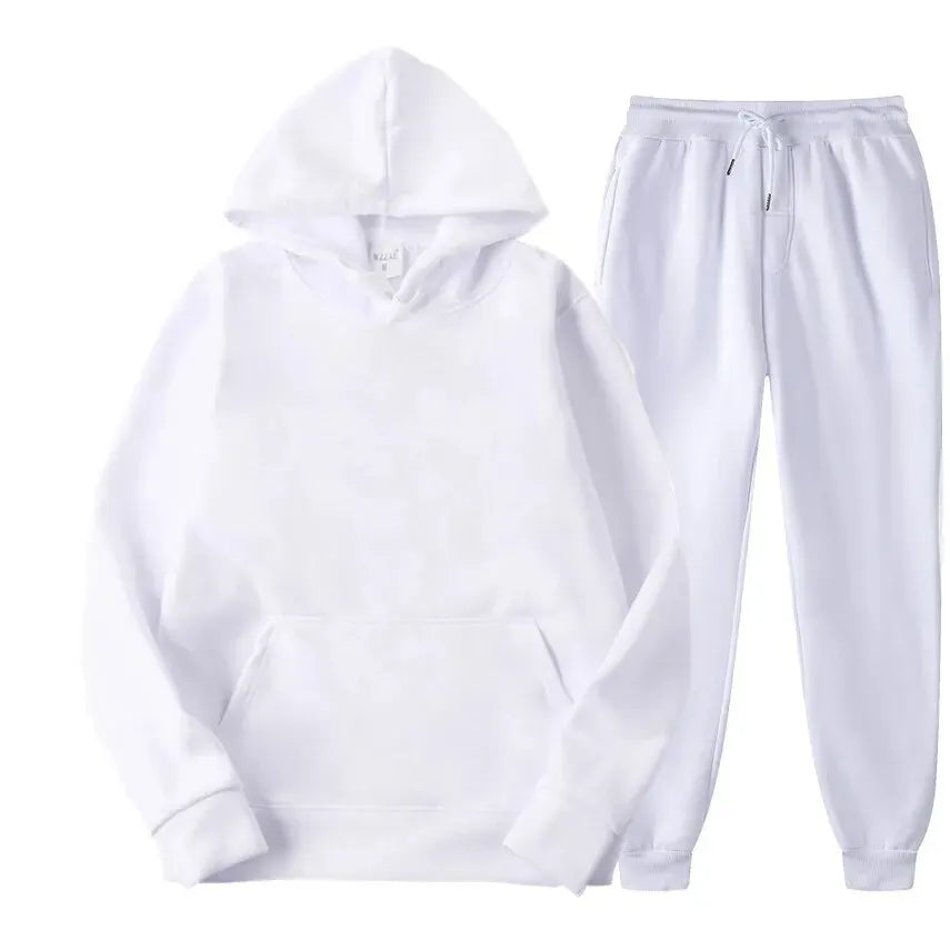 Hoodie en Broek Effen Kleur Comfortabel Sportset – Willem