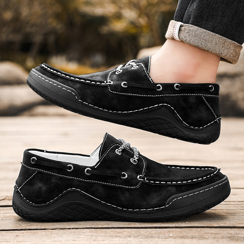 Suede loafers lace up casual- AtomClass