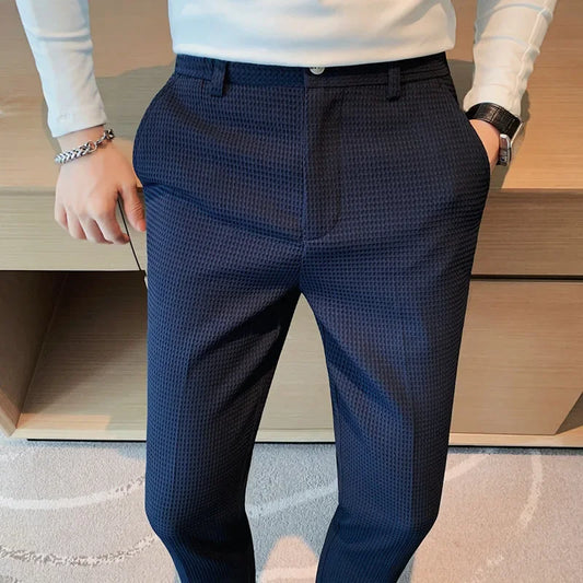 Herenbroek Elegante Ruit Ademend Materiaal – Roelof