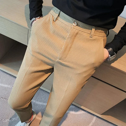 Herenbroek Elegante Ruit Ademend Materiaal – Roelof