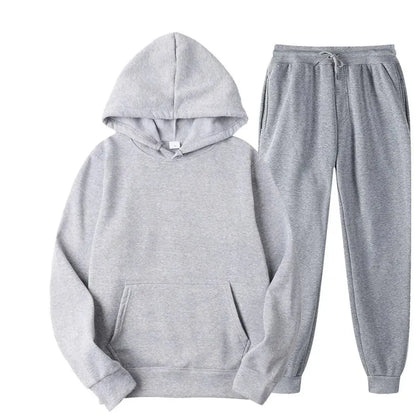 Hoodie en Broek Effen Kleur Comfortabel Sportset – Willem