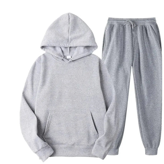 Hoodie en Broek Effen Kleur Comfortabel Sportset – Willem