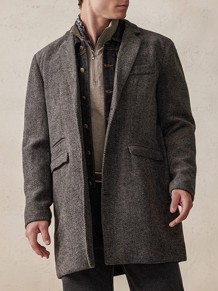 Tweed Jas Vintage Herringbone Stijlvol – Reynier