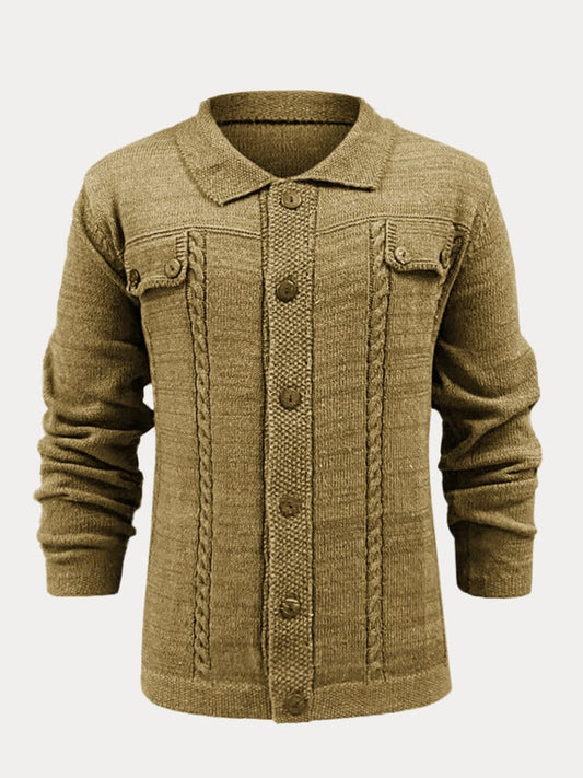 Jas Enkelvoudige Knopen Trendy Gebreid – Tobias