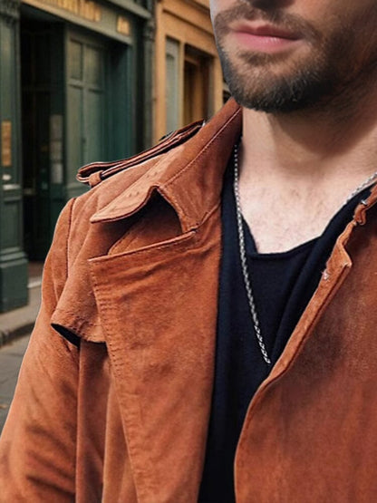 Trenchcoat Vintage Comfortabel Suède – Mertie