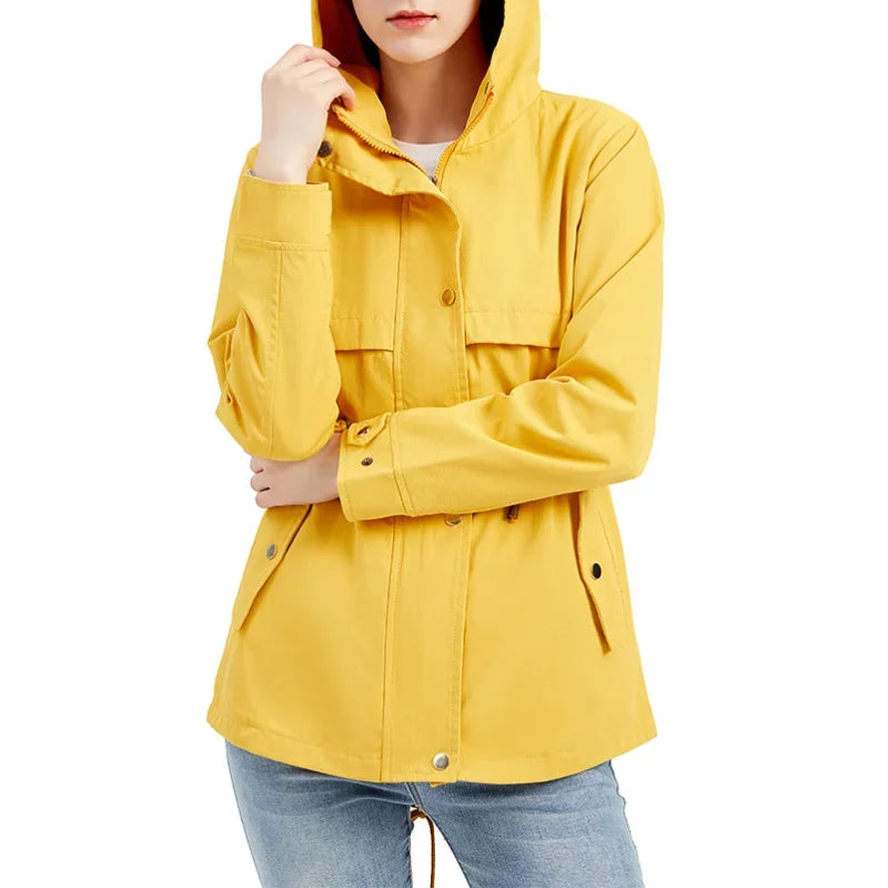 Waterdichte lichtgewicht jas trenchcoat windbreaker met capuchon - Babet