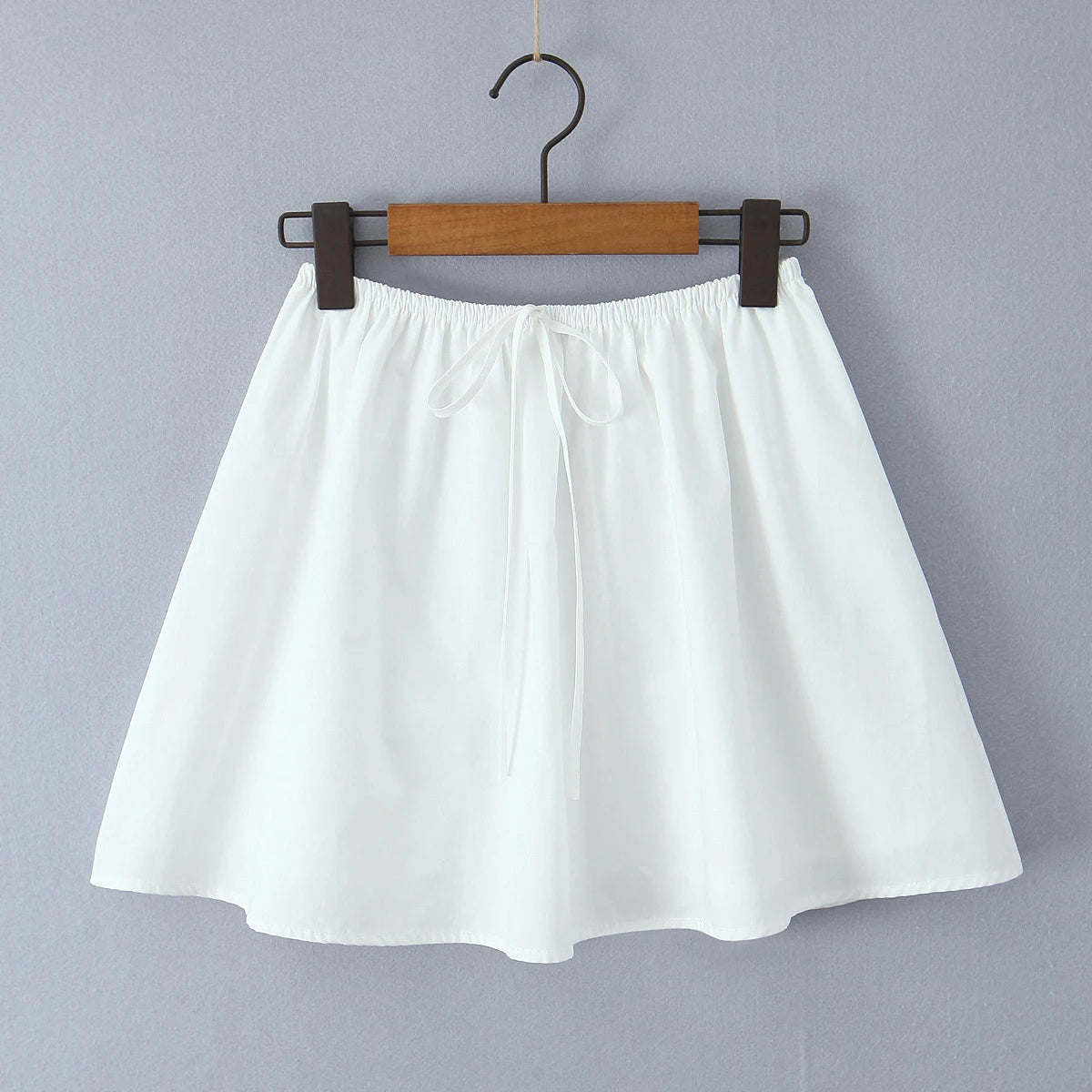 Kawaii Mini Rok Wit Vintage Ruched – Yuki