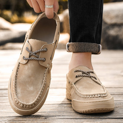 Suede loafers lace up casual- AtomClass