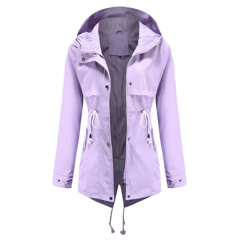 Waterdichte lichtgewicht jas trenchcoat windbreaker met capuchon - Babet