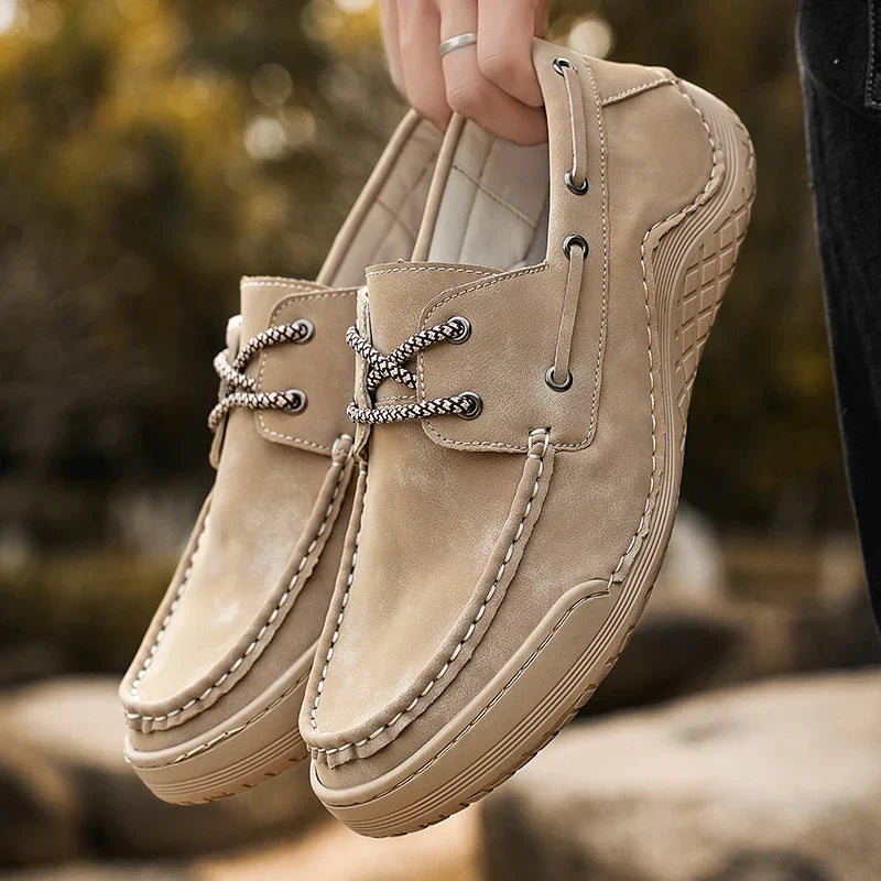 Suede loafers lace up casual- AtomClass