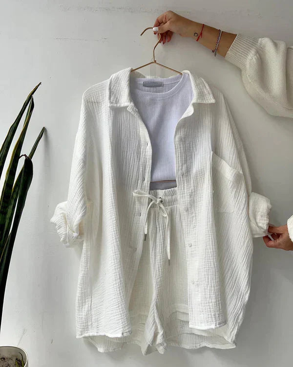 Katoenen Set Lichtgewicht Shirt en Shorts – Lyca