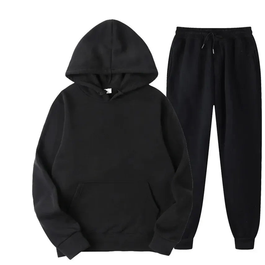 Hoodie en Broek Effen Kleur Comfortabel Sportset – Willem