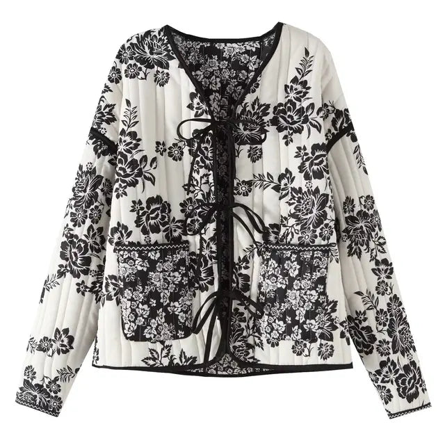 Vintage patchwork bloemenjas blazer dames - Isla