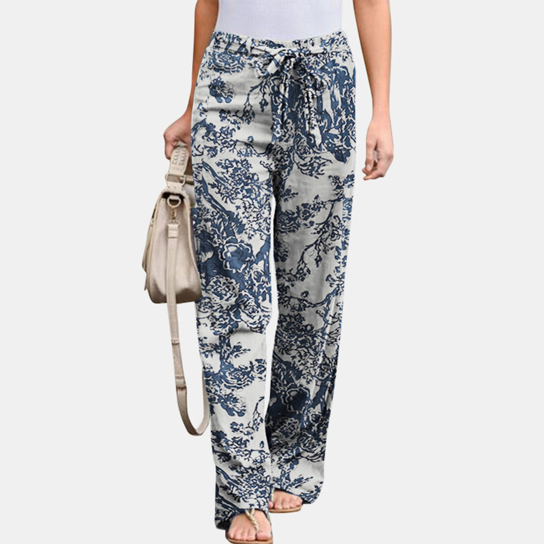 bloemenprint broek comfortabele casual dames- Simone