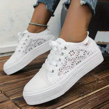 Sneakers Gehaakt Vetersluiting Comfortabel – Kinsley