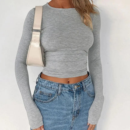 casual cropped top lange mouwen - Ruby