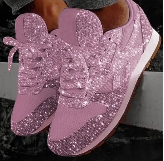 Sneakers Glanzend Glitter Design – Henriette