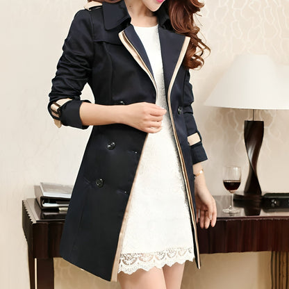 Elegante trenchcoats double breasted windbreaker overjas winter dames - Lotte