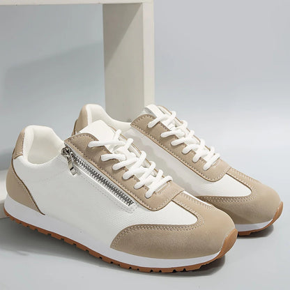 Vetersneakers Trendy Contrastdetails & Gripzool – Ellaine