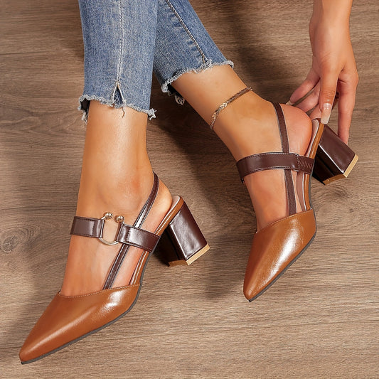Puntige Teen Middelhoge Schoenen Elegante Afwerking – Marra