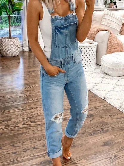 Casual Denim Jumpsuit mouwloos - Bianca