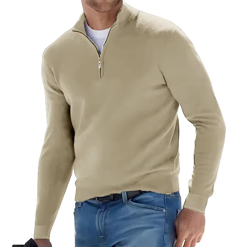 Heren Halve Rits Trui casual effen zipper - Thiago