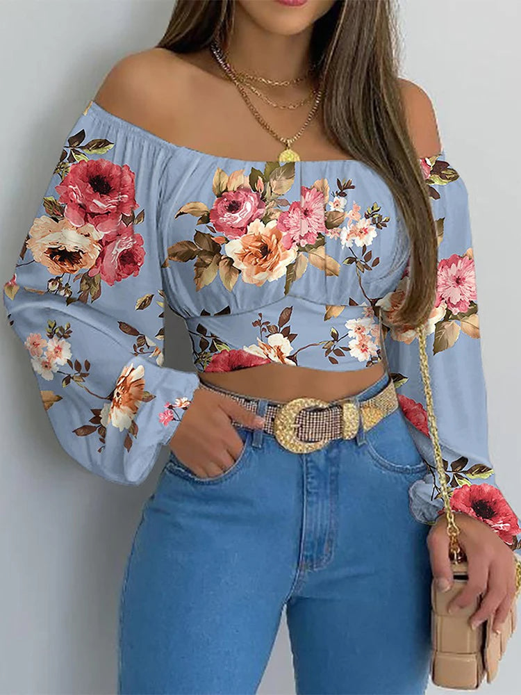 cropped losse top met print - Aria