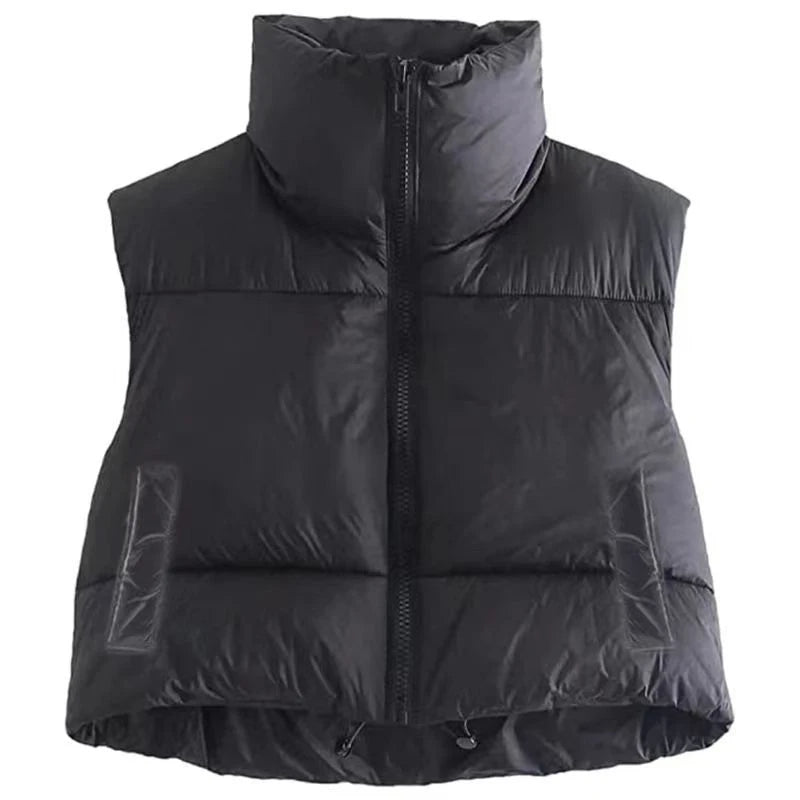 Cropped gewatteerde bodywarmer dames - Violet