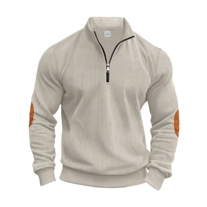 Heren Corduroy Halve Rits Sweatshirt Veelzijdig en Stijlvol - Wolf
