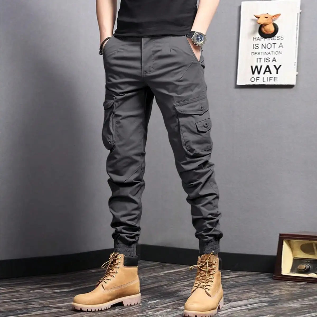 elastische cargo broek - Stefan