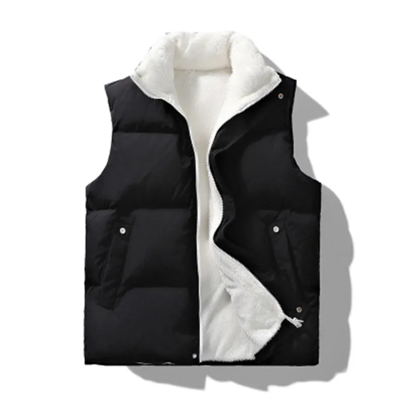 Fleece bodywarmer dikke kraag en rits met zakken - Mitchell