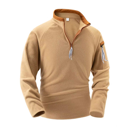 Heren Opstaande Kraag Pullover met Halve Rits - Finnian