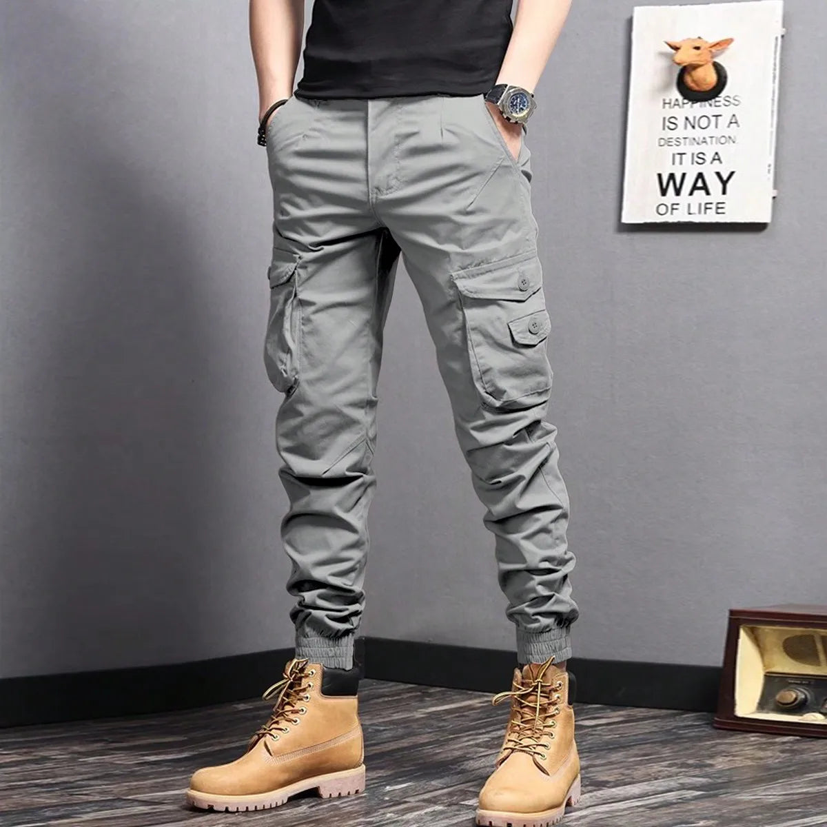 elastische cargo broek - Stefan