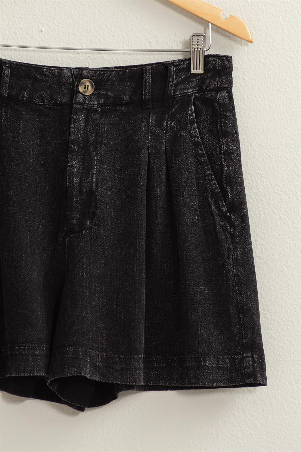 Plissé Shorts Hoge Taille Met Ceintuurlussen – Ericka