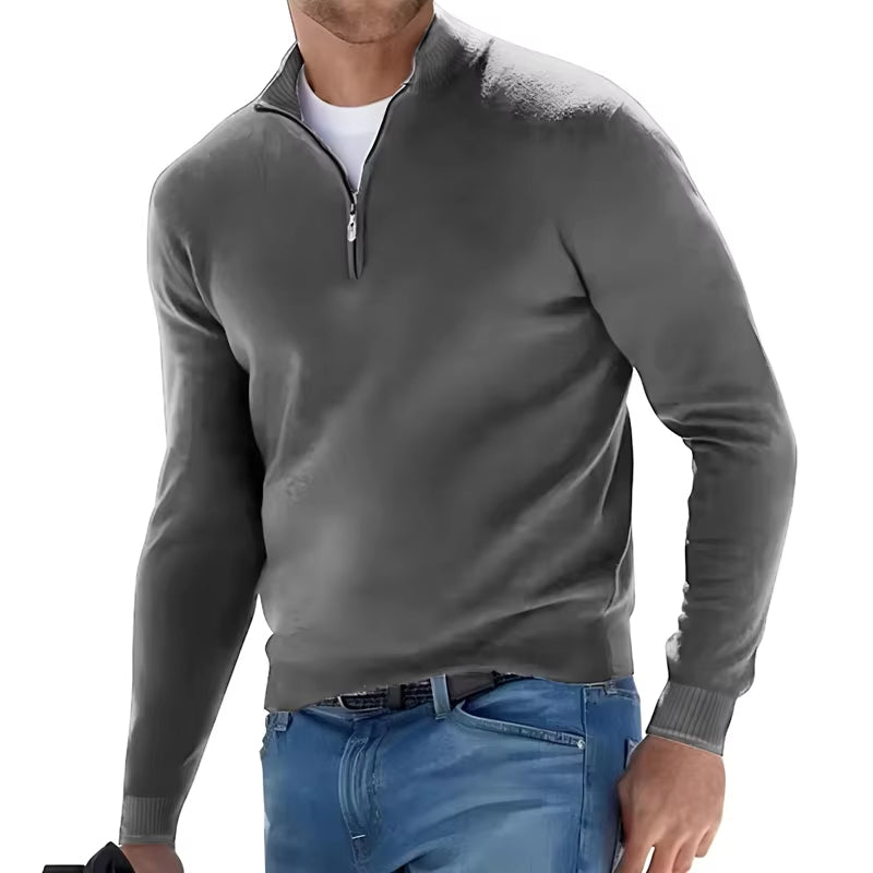 Heren Halve Rits Trui casual effen zipper - Thiago