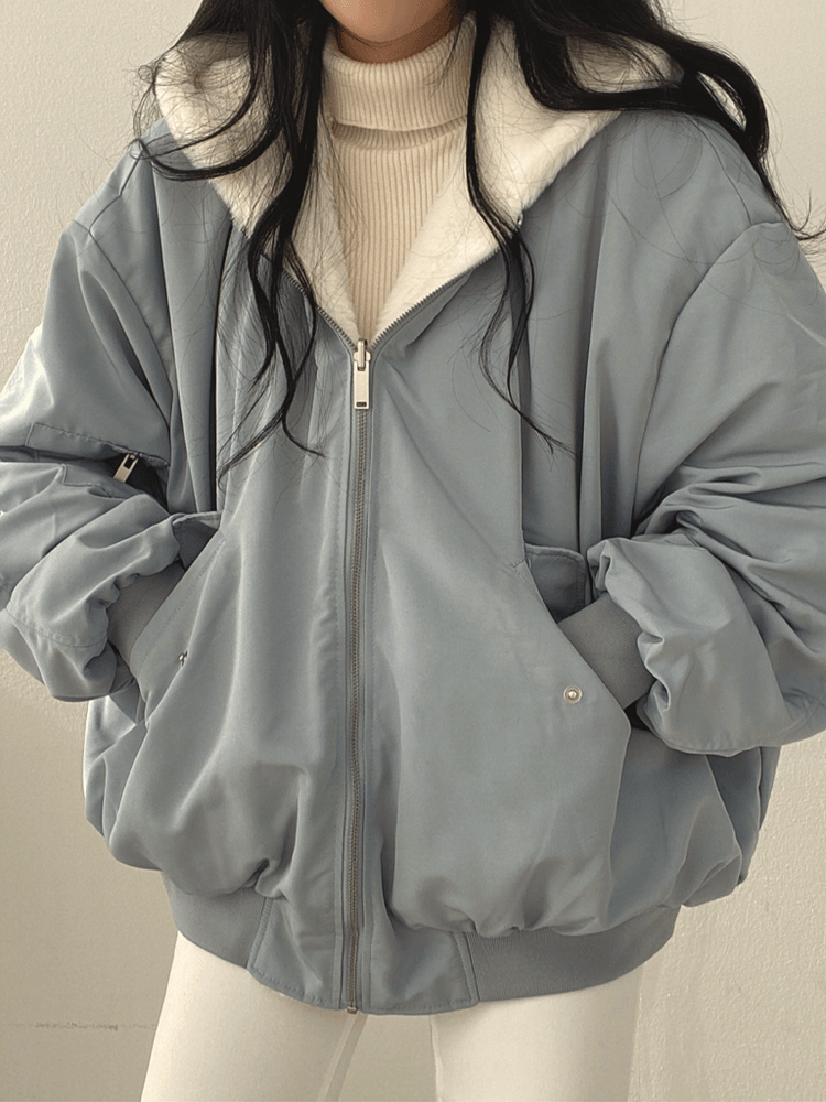 Dubbelzijdige Jas warm streetwear oversized - Baily