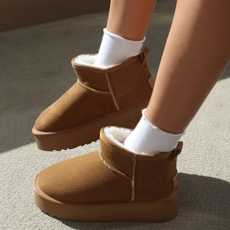 Gevoerde Suede Enkellaarsjes Comfortabel voor de Winter – Issa