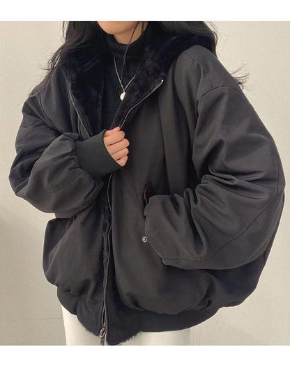 Dubbelzijdige Jas warm streetwear oversized - Baily