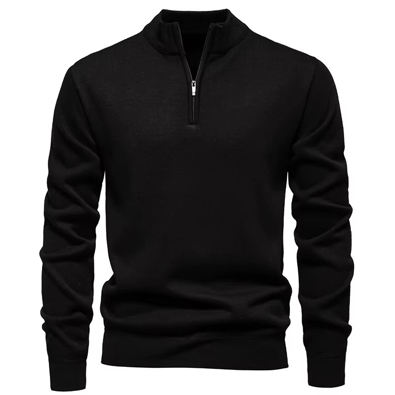 Heren Gebreide Trui Met Halve Rits Slim Fit - Griffin