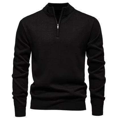 Heren Gebreide Trui Met Halve Rits Slim Fit - Griffin