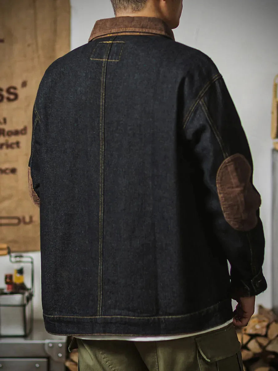 Denim cargo jack cowboy zakken lange mouwen - Grady