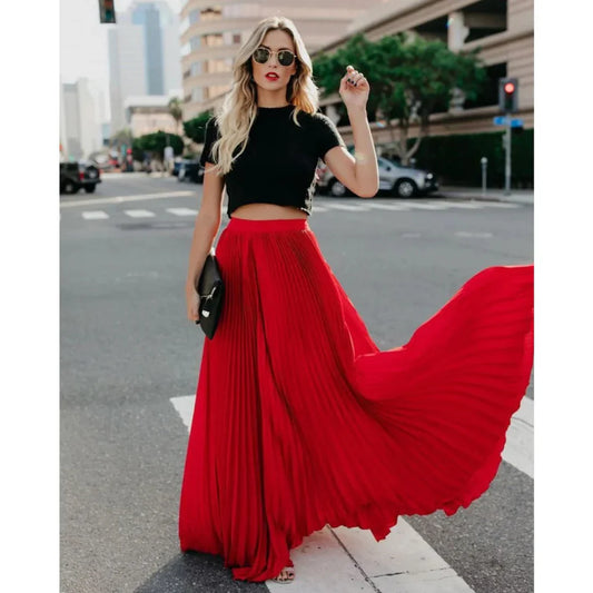 Maxi Rok Elegante Geplooide Stijl – Antje